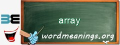 WordMeaning blackboard for array